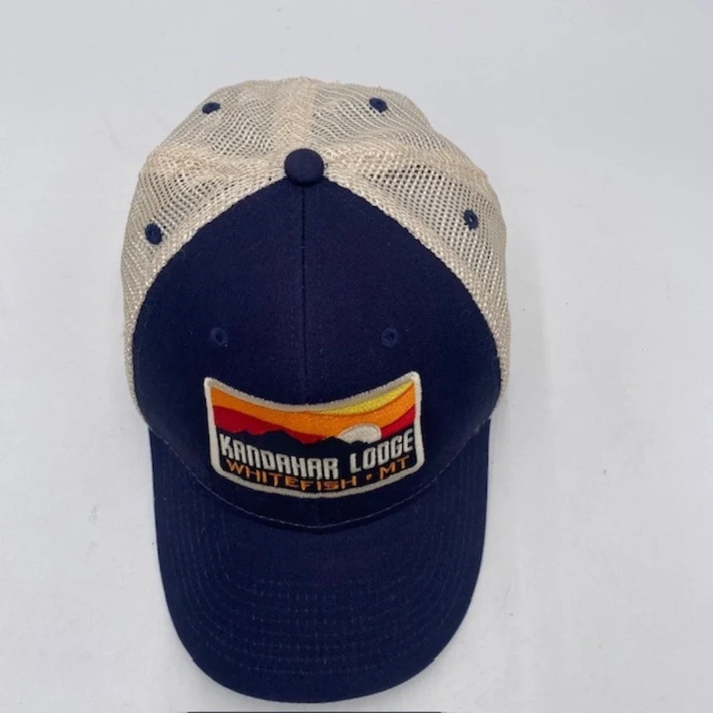 Kandahar Lodge‎ Ouray Sportswear Trucker Hat Mens Navy Blue Whitefish MT Montana